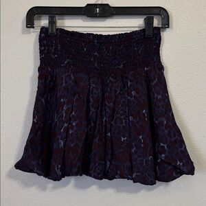 Navy Leopard Print Skort